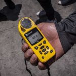 A thermometer that reads 42.4 degrees Celsius in Monterrey, Mexico