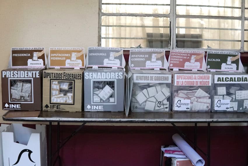 Polling station ballot boxes