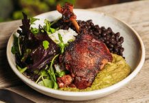 A plate of Mexican chicken at Bombera, Oakland
