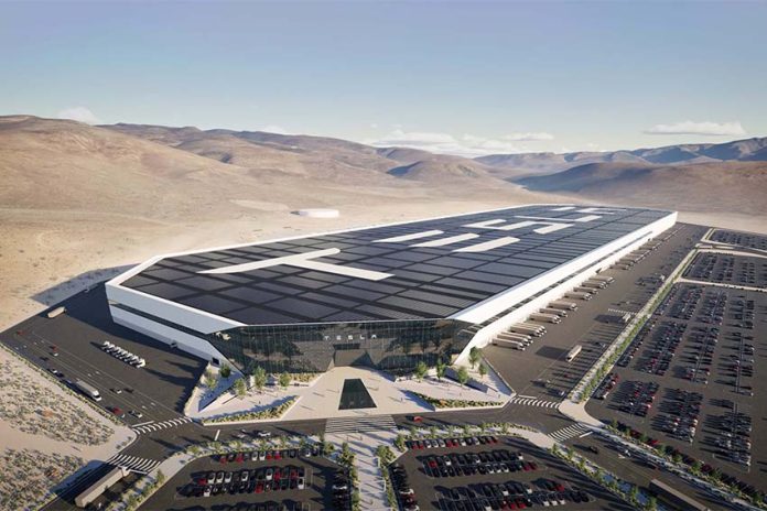 aerial view of a Tesla gigafactory in Nevada