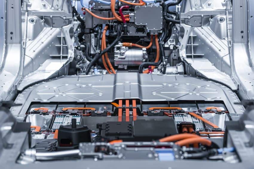 Lithium battery pack in an electric car