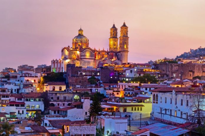 The town of Taxco at sunset